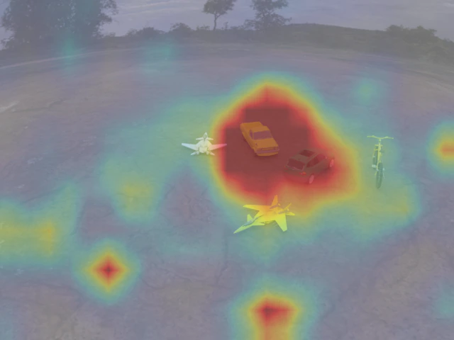 Top Visual Retrieval Head attention for the small-truck-color question.