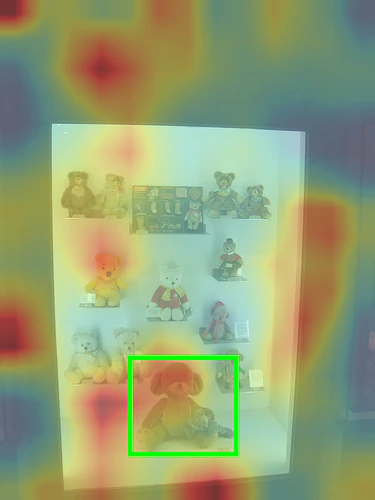 Attention after masking Visual Retrieval Heads for the bear-color question.